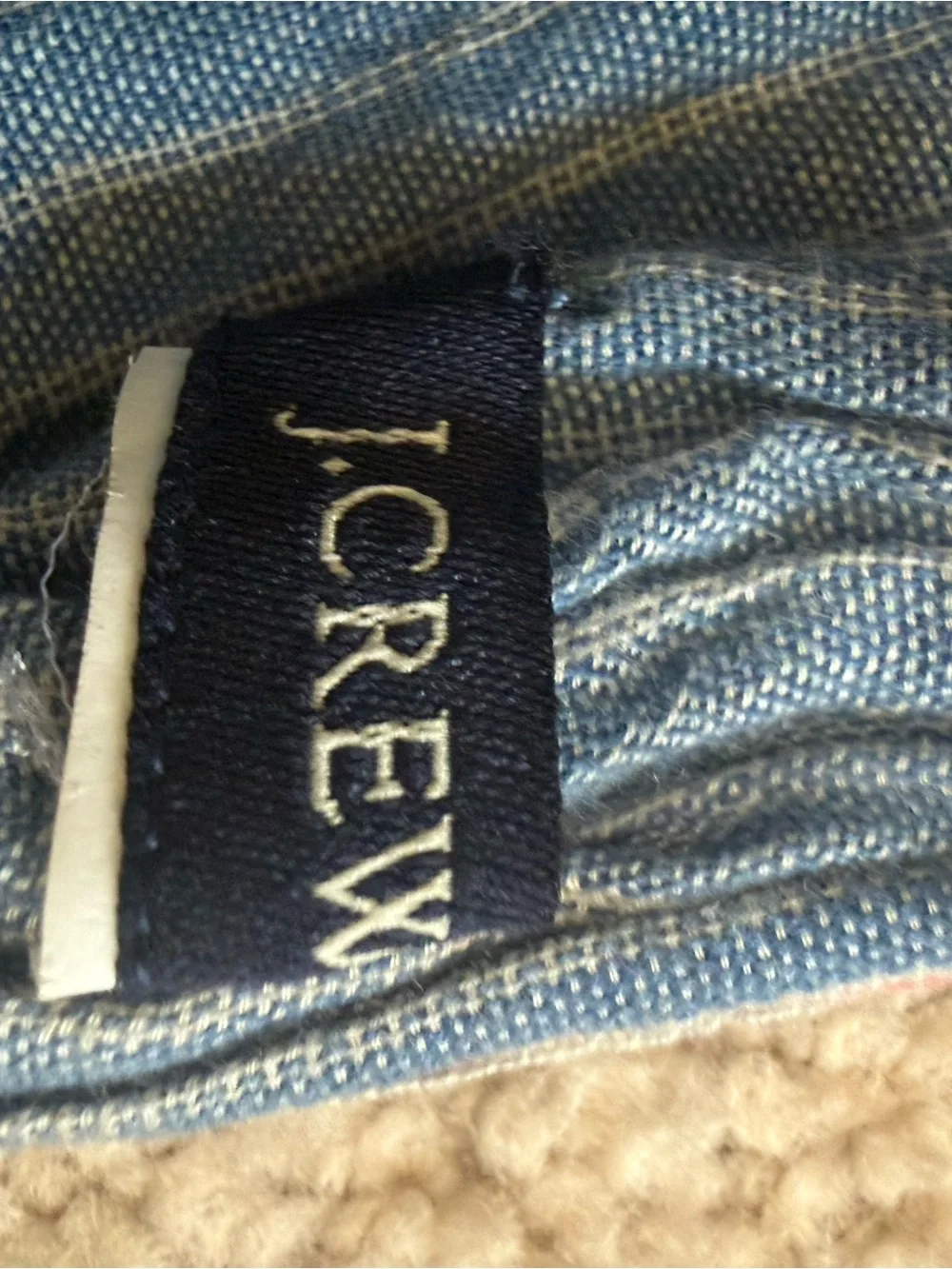 J. Crew Blue Pinstripe Crinkle Scarf